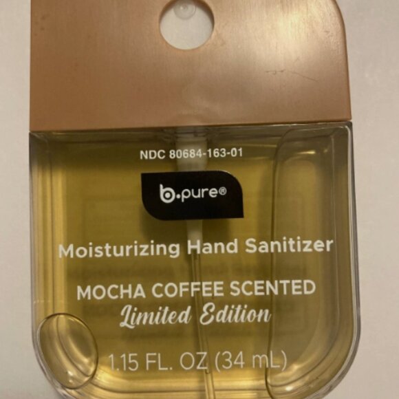B Pure Hand Sanitizer LIMITED EDITION 1 Mocha Coffee & 1 Almond Vanilla + 1 case - Picture 2 of 4